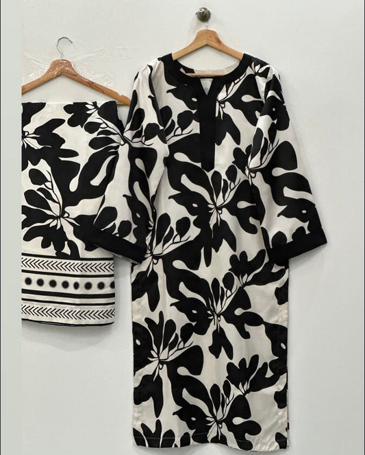 Black-Co-Ord Set-(2PC Stitched Set)