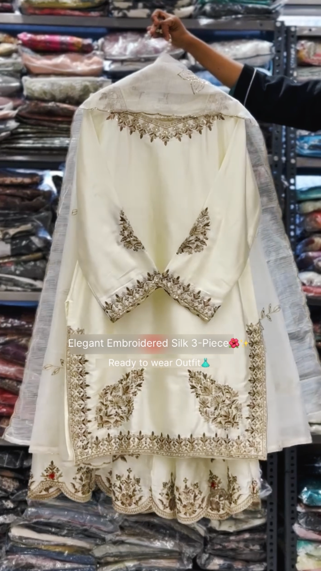Zareen Embroidered Silk 3-Piece