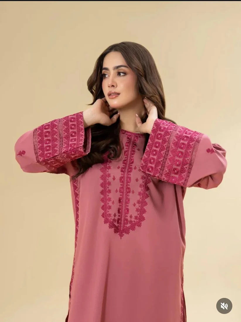 Pink bloom Stitched Dress