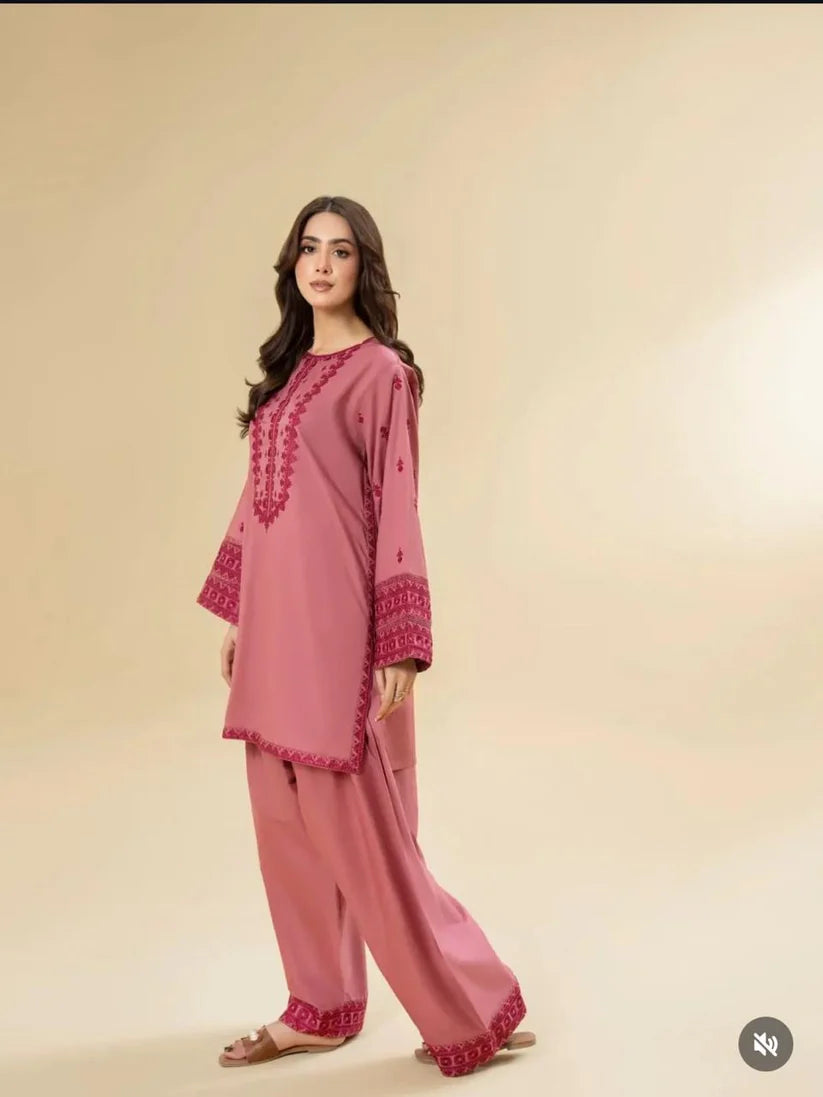 Pink bloom Stitched Dress