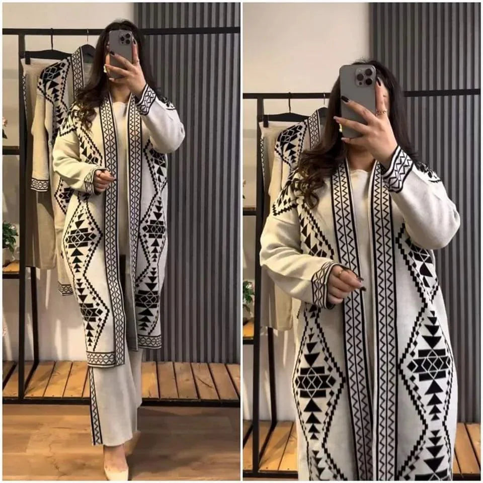 Printed Fleece Gown 3PC - Set